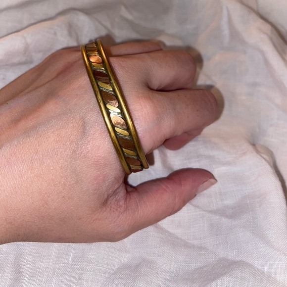 Women’s Vintage metal bracelet Gold silver and bronze - Picture 12 of 14